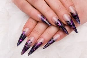 purple nail art